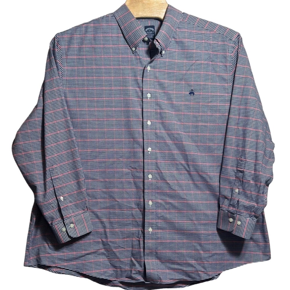 Brooks Brothers Mens 3XL Non-Iron Stretch Check Button Down Shirt